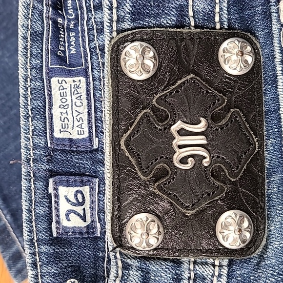 MISS ME VINTAGE JEANS WOMEN 26x23 BLUE EASY CAPRI JUNIOR'S GIRLS FADED DENIM - Picture 8 of 8